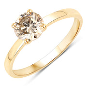 Bids.com 1.00 Carat Genuine TTLB Diamond 14K Yellow Gold Ring Rings