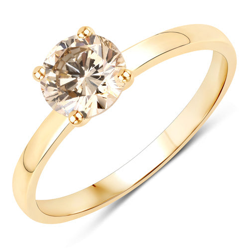 Bids.com 1.00 Carat Genuine TTLB Diamond 14K Yellow Gold Ring Rings