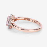 Bids.com 0.81 Carat Genuine Morganite and White Diamond 14K Rose Gold Ring Rings
