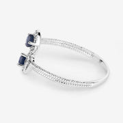 Bids.com 0.34 Carat Genuine Blue Sapphire and White Diamond 14K White Gold Ring Rings