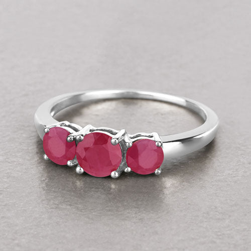 Bids.com 1.15 Carat Genuine Ruby 14K White Gold Ring Rings