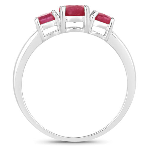 Bids.com 1.15 Carat Genuine Ruby 14K White Gold Ring Rings