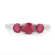 Bids.com 1.15 Carat Genuine Ruby 14K White Gold Ring Rings
