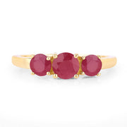 Bids.com 1.15 Carat Genuine Ruby 14K Yellow Gold Ring Rings