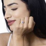 Bids.com 0.55 Carat Genuine Tanzanite and White Diamond 14K White Gold Ring Rings