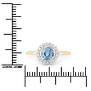 Bids.com 1.03 Carat Genuine Blue Sapphire and White Diamond 14K Yellow Gold Ring Rings