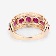 Bids.com 3.24 Carat Genuine Ruby and White Diamond 14K Yellow Gold Ring Rings