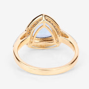Bids.com 1.58 Carat Genuine Aquamarine and White Diamond 14K Yellow Gold Ring Rings