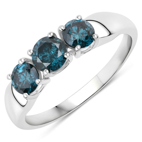 Bids.com 1.03 Carat Genuine Blue Diamond 14K White Gold Ring Rings