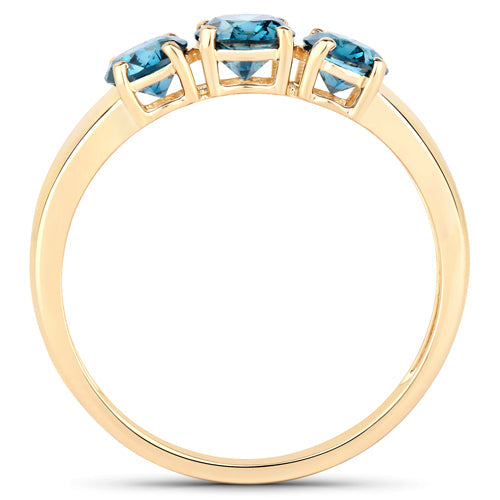 Bids.com 1.03 Carat Genuine Blue Diamond 14K Yellow Gold Ring Rings