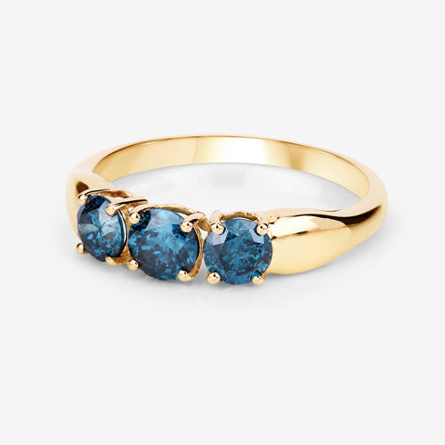 Bids.com 1.03 Carat Genuine Blue Diamond 14K Yellow Gold Ring Rings