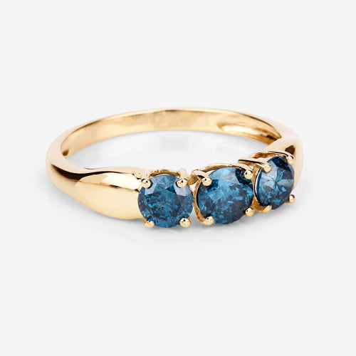Bids.com 1.03 Carat Genuine Blue Diamond 14K Yellow Gold Ring Rings