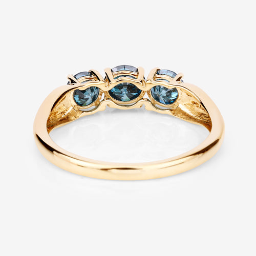 Bids.com 1.03 Carat Genuine Blue Diamond 14K Yellow Gold Ring Rings