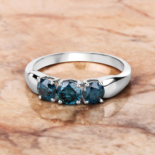 Bids.com 1.03 Carat Genuine Blue Diamond 14K White Gold Ring Rings