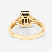 Bids.com 1.73 Carat Genuine Green Tourmaline and White Diamond 14K Yellow Gold Ring Rings