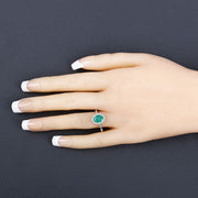 Bids.com 1.34 Carat Genuine Zambian Emerald and White Diamond 10K White Gold Ring Rings