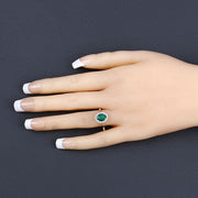Bids.com 1.34 Carat Genuine Zambian Emerald and White Diamond 14K Yellow Gold Ring Rings
