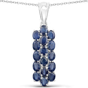 Bids.com 10.40 Carat Genuine Blue Sapphire .925 Sterling Silver 3 Piece Jewelry Set (Ring, Earrings, and Pendant w/ Chain) Jewelry Sets