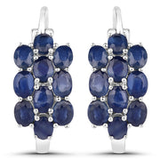 Bids.com 10.40 Carat Genuine Blue Sapphire .925 Sterling Silver 3 Piece Jewelry Set (Ring, Earrings, and Pendant w/ Chain) Jewelry Sets