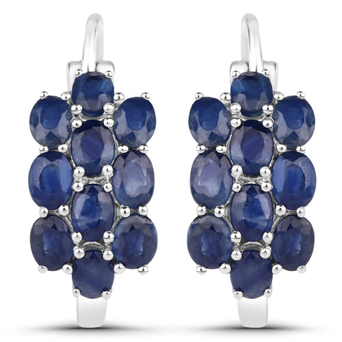 Bids.com 10.40 Carat Genuine Blue Sapphire .925 Sterling Silver 3 Piece Jewelry Set (Ring, Earrings, and Pendant w/ Chain) Jewelry Sets