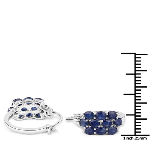 Bids.com 10.40 Carat Genuine Blue Sapphire .925 Sterling Silver 3 Piece Jewelry Set (Ring, Earrings, and Pendant w/ Chain) Jewelry Sets