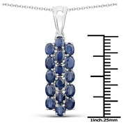 Bids.com 10.40 Carat Genuine Blue Sapphire .925 Sterling Silver 3 Piece Jewelry Set (Ring, Earrings, and Pendant w/ Chain) Jewelry Sets