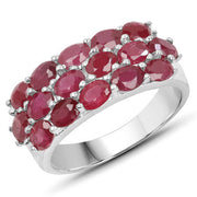 Bids.com 3.52 Carat Genuine Ruby .925 Sterling Silver Ring Rings