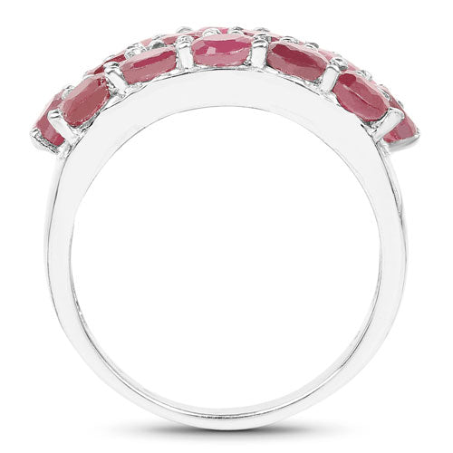 Bids.com 3.52 Carat Genuine Ruby .925 Sterling Silver Ring Rings