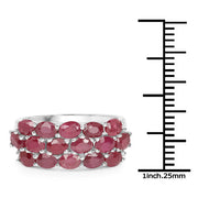 Bids.com 3.52 Carat Genuine Ruby .925 Sterling Silver Ring Rings