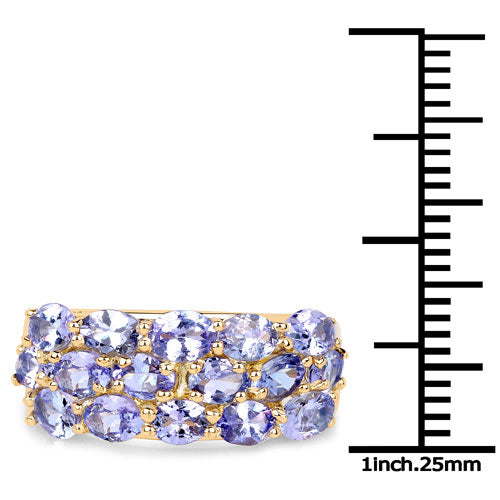 Bids.com 2.72 Carat Genuine Tanzanite .925 Sterling Silver Ring Rings