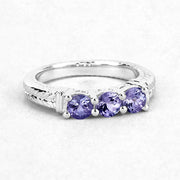 Bids.com 1.11 Carat Genuine Tanzanite .925 Sterling Silver Ring Rings