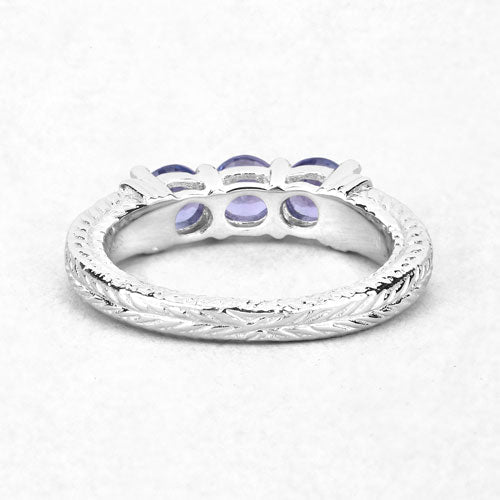 Bids.com 1.11 Carat Genuine Tanzanite .925 Sterling Silver Ring Rings