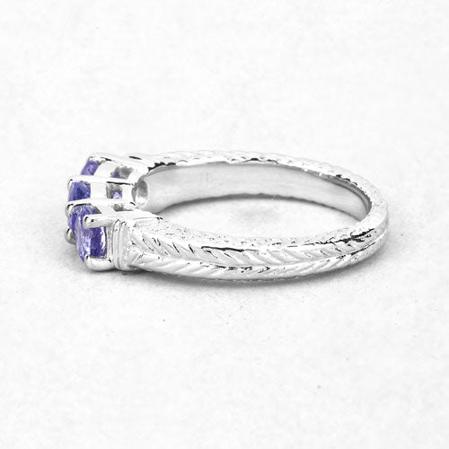 Bids.com 1.11 Carat Genuine Tanzanite .925 Sterling Silver Ring Rings