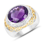 Bids.com 6.92 Carat Genuine Amethyst .925 Sterling Silver Ring Rings