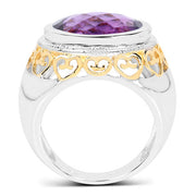 Bids.com 6.92 Carat Genuine Amethyst .925 Sterling Silver Ring Rings