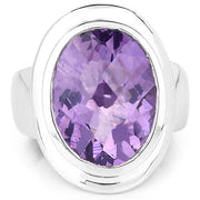 Bids.com 9.01 Carat Genuine Amethyst .925 Sterling Silver Ring Rings