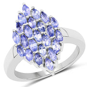 Bids.com 1.84 Carat Genuine Tanzanite .925 Sterling Silver Ring Rings