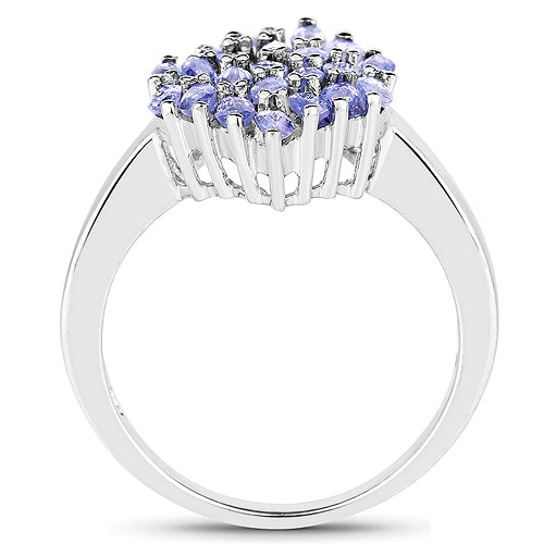 Bids.com 1.84 Carat Genuine Tanzanite .925 Sterling Silver Ring Rings