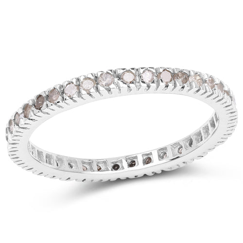 Bids.com 0.57 Carat Genuine Champagne Diamond .925 Sterling Silver Ring Rings