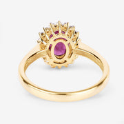 Bids.com 1.64 Carat Genuine Ruby and White Diamond 14K Yellow Gold Ring Rings