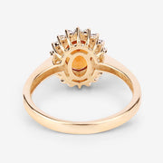 Bids.com 1.87 Carat Genuine Spessartite Garnet and White Diamond 14K Yellow Gold Ring Rings