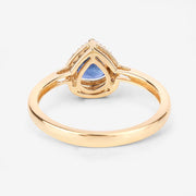 Bids.com 0.73 Carat Genuine Blue Sapphire and White Diamond 14K Yellow Gold Ring Rings