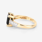 Bids.com 1.91 Carat Genuine Green Tourmaline and White Diamond 14K Yellow Gold Ring Rings
