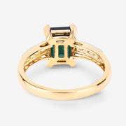 Bids.com 1.91 Carat Genuine Green Tourmaline and White Diamond 14K Yellow Gold Ring Rings