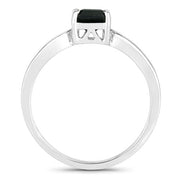 Bids.com 1.19 Carat Genuine Green Tourmaline and White Diamond 14K White Gold Ring Rings