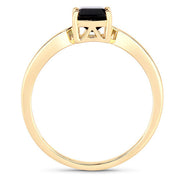 Bids.com 1.19 Carat Genuine Green Tourmaline and White Diamond 14K Yellow Gold Ring Rings