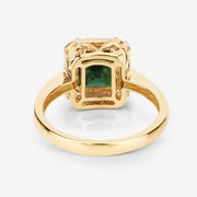 Bids.com 3.02 Carat Genuine Green Tourmaline and White Diamond 14K Yellow Gold Ring Rings