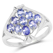 Bids.com 1.53 Carat Genuine Tanzanite .925 Sterling Silver Ring Rings