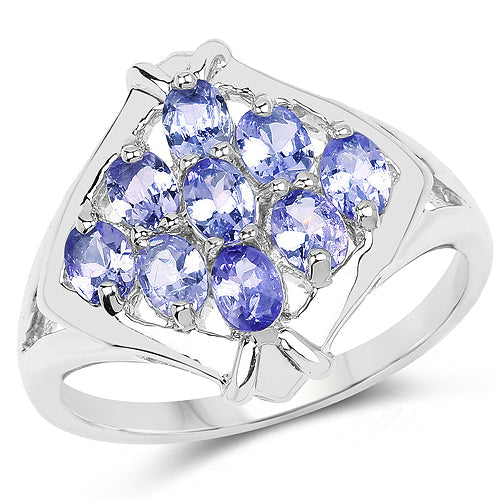 Bids.com 1.53 Carat Genuine Tanzanite .925 Sterling Silver Ring Rings