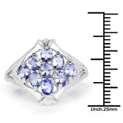 Bids.com 1.53 Carat Genuine Tanzanite .925 Sterling Silver Ring Rings